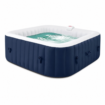 Hot Tub for 4-6 Person, Outdoor Patio Large Inflatable Hot Tub Home SPA, with 130Pcs Massage Jets, 910L, 4 Filters, 2 Cup Holders, Lockable Cover, Storage Bag, Max 104℉, 73In, Navy
