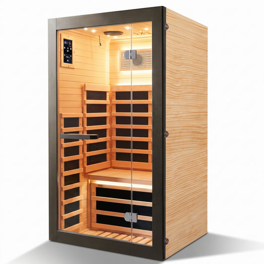 1-Person Low-EMF Infrared Sauna with Starry LED Ceiling