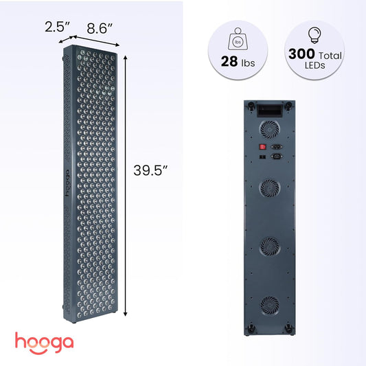 Red Light Therapy Panel Device – Full Body Panel, 630Nm 660Nm 810Nm 850Nm Red & near Infrared Light Therapy, 300 Quad Chip Leds, Brightness Control, Pulse Mode – ULTRA1500
