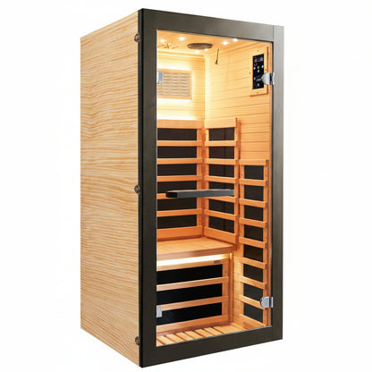 1-Person Low-EMF Infrared Sauna with Starry LED Ceiling