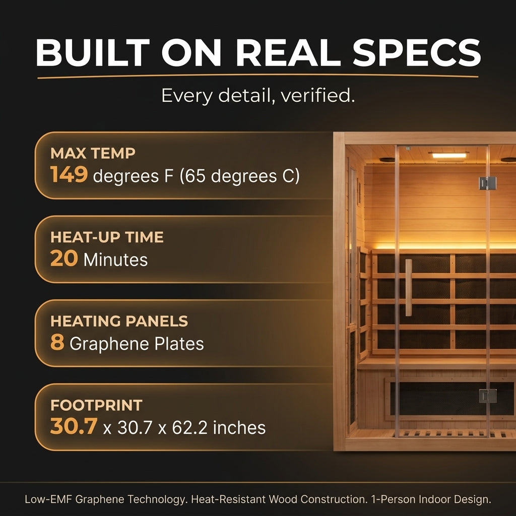 Infrared Sauna 1 Person Far Infrared Sauna Low EMF Indoor Sauna with Starry Light Ceiling Speakers Personal Dry Sauna for Home Gym Spa Fast Heating Easy Assembly 30.7X 30.7X62.2 — Results & Stats
